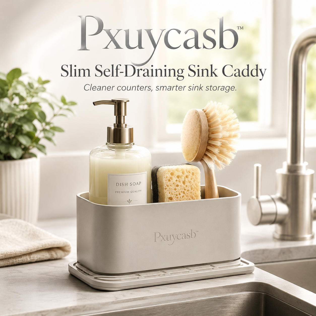 Pxuycasb™ Slim Self-Draining Sink Caddy