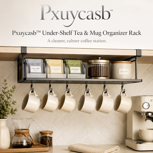 Pxuycasb™ Under-Shelf Tea & Mug Organizer Rack